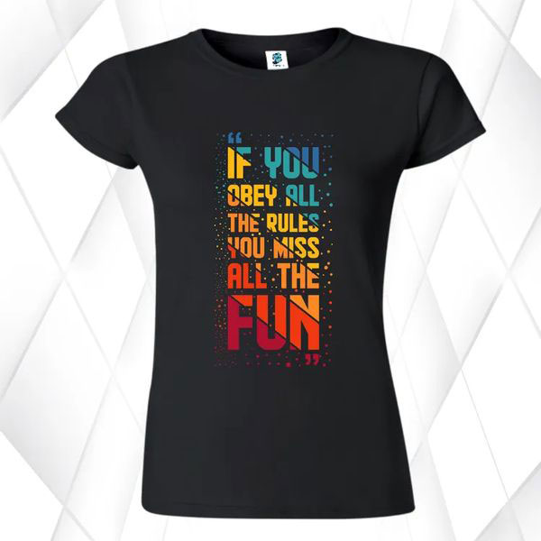 Tricou damă - OBEY THE RULES - imagine 2