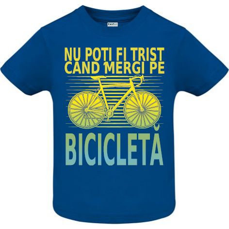 Tricou copii - Trist pe bicicleta - imagine 3