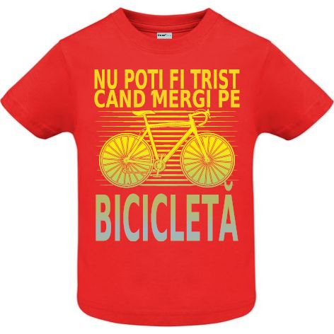 Tricou copii - Trist pe bicicleta - imagine 6