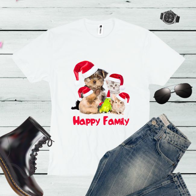 Tricou bărbat - CHRISTMAS HAPPY FAMILY