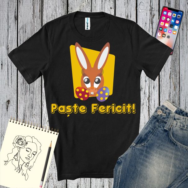 Tricou bărbat - IEPURAS DE PASTE CU OUA