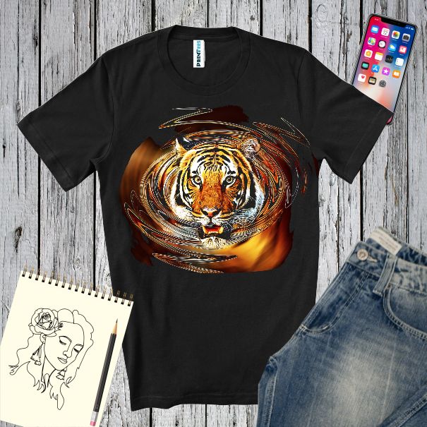 Tricou negru TIGRU