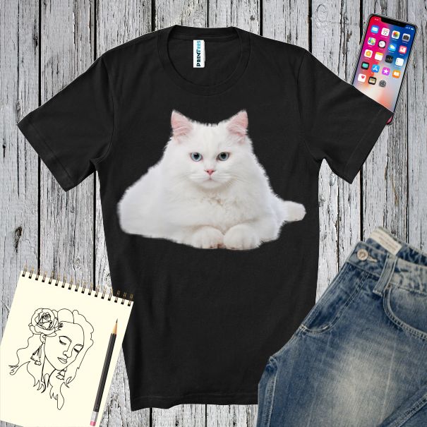 Tricou bărbat - PISICA ALBĂ STÂND