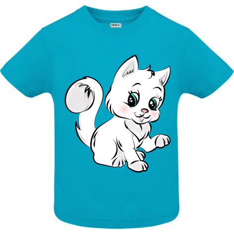 Tricou copii - Desen pisica alba - imagine 2