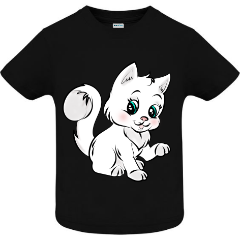 Tricou copii - Desen pisica alba - imagine 3