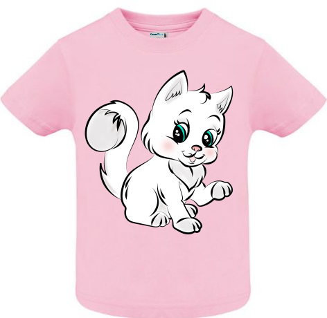 Tricou copii - Desen pisica alba - imagine 5