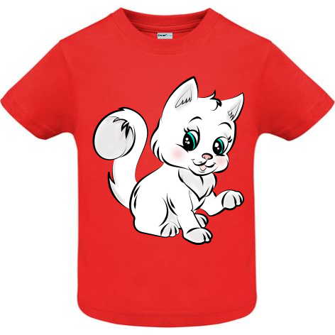 Tricou copii - Desen pisica alba - imagine 4