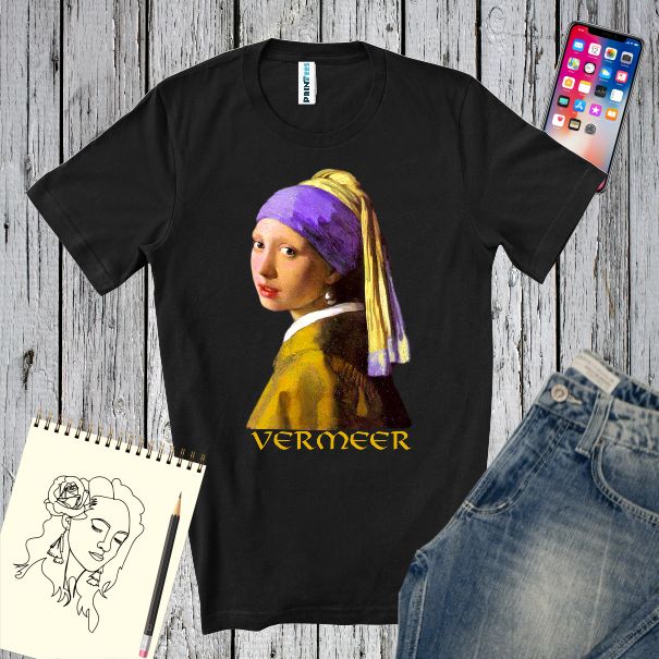 Tricou bărbat - FATA CU CERCEL DE PERLĂ