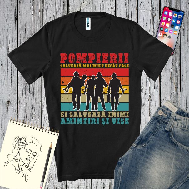 Tricou bărbat - Pompierii salvează vise