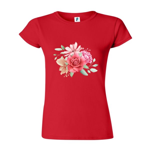 Tricou damă - Buchet cu trandafir - imagine 5