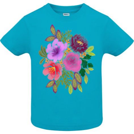 Tricou copii - Flori în acuarelă - imagine 3
