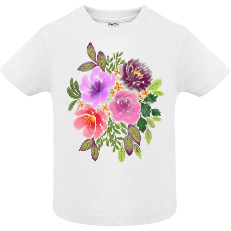 Tricou copii - Flori în acuarelă - imagine 2