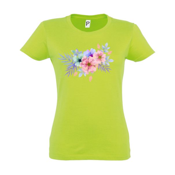 Tricou damă - Flori efect de acuarelă - imagine 5