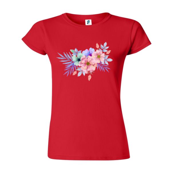 Tricou damă - Flori efect de acuarelă - imagine 4