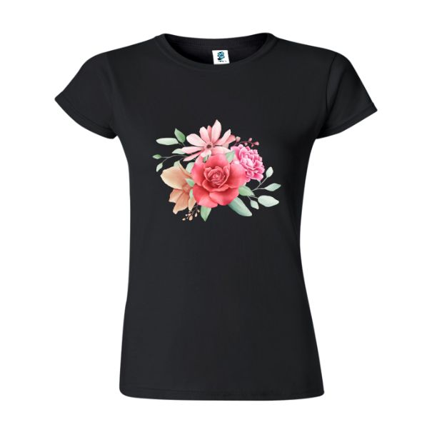 Tricou damă - Buchet cu trandafir - imagine 4