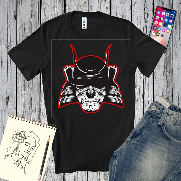 Tricou bărbat - Samurai cu armura neagră