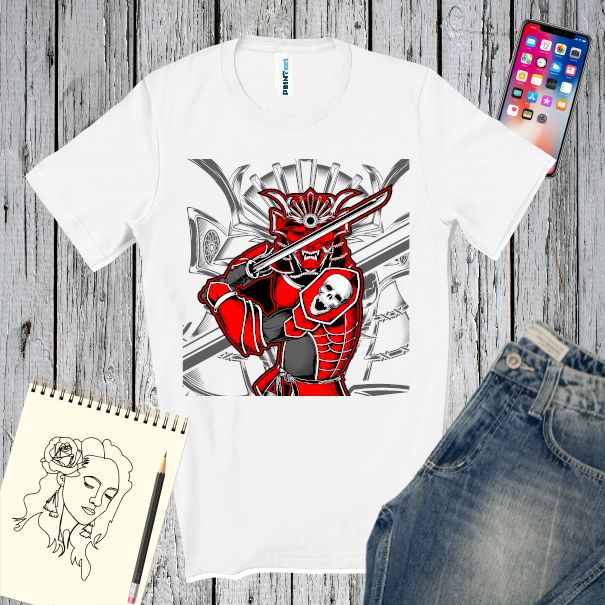Tricou bărbat - Samurai armură roșie