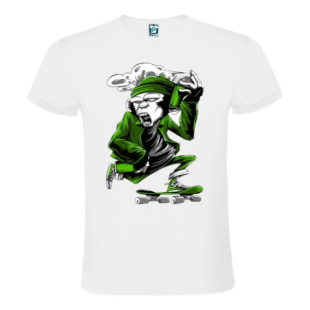 Tricou bărbat - Maimuța în verde pe skateboard - imagine 2