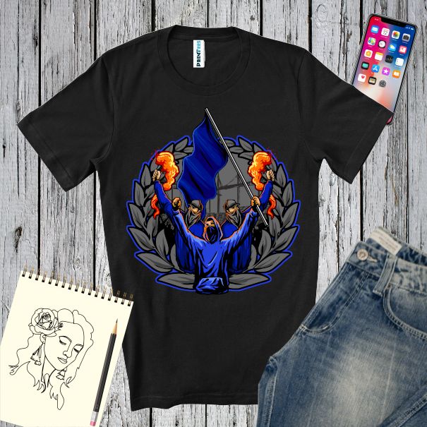 Tricou bărbat - Suporteri în albastru