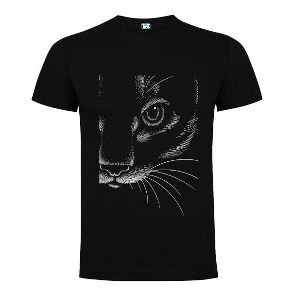 Tricou negru de bărbat - Pisică - imagine 2