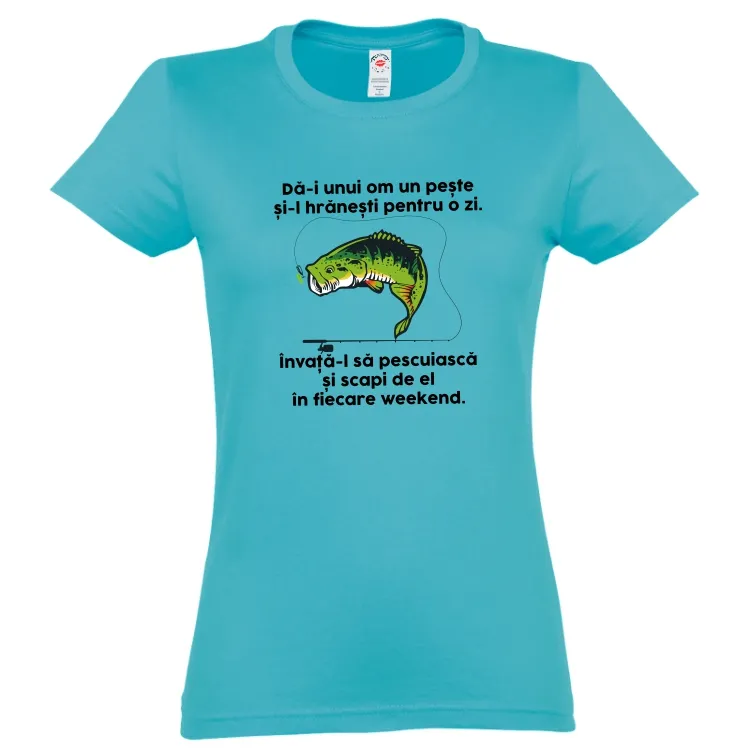Tricou damă - Învață-l să pescuiască - imagine 3