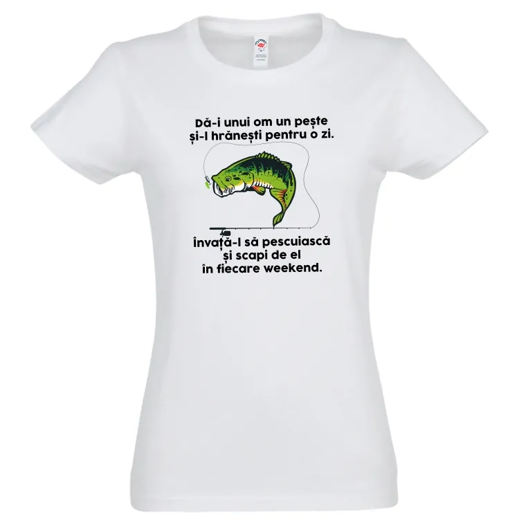 Tricou damă - Învață-l să pescuiască - imagine 2