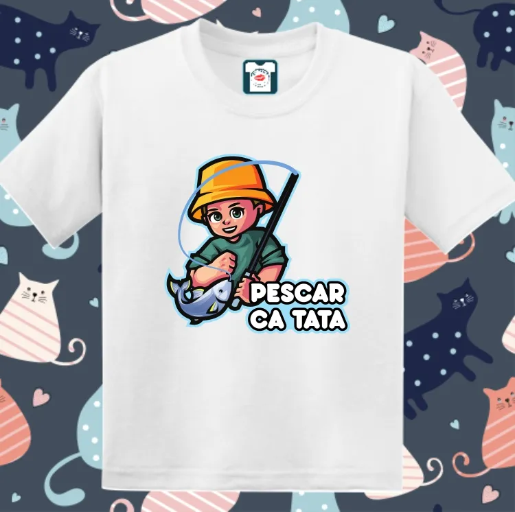 Tricou copii - Pescar ca tata
