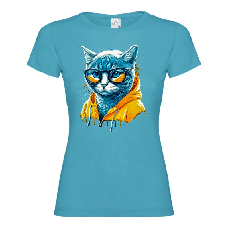 Tricou damă - Cyberpunk Cat - imagine 3