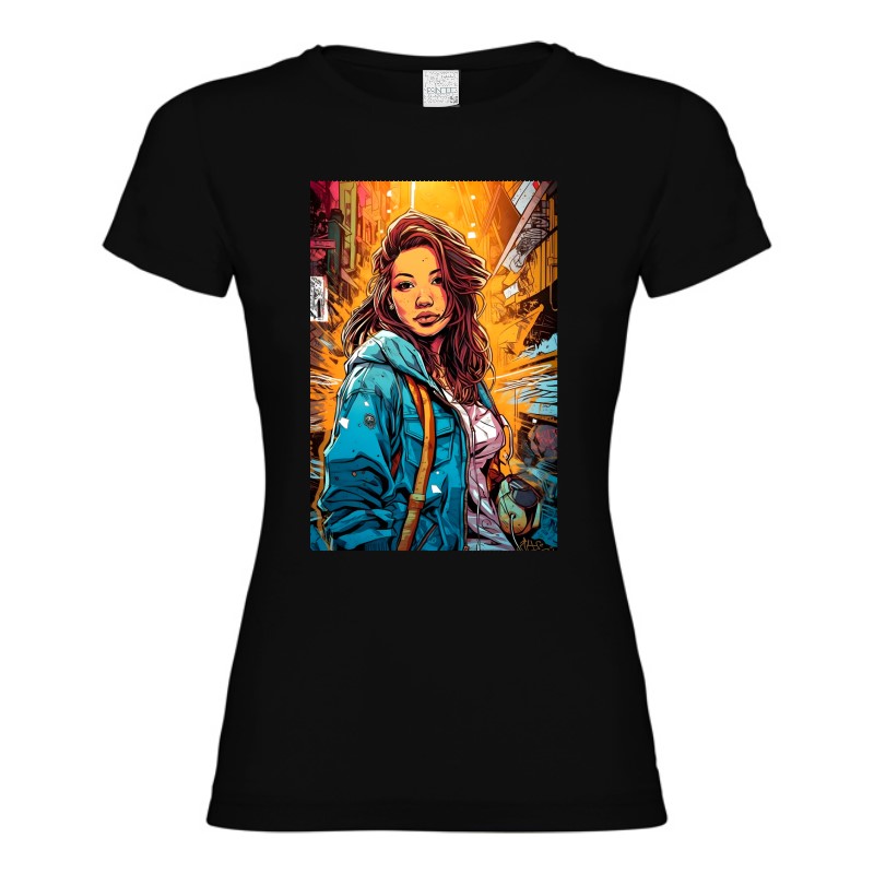 Tricou damă - Cyberpunk Girl - imagine 3