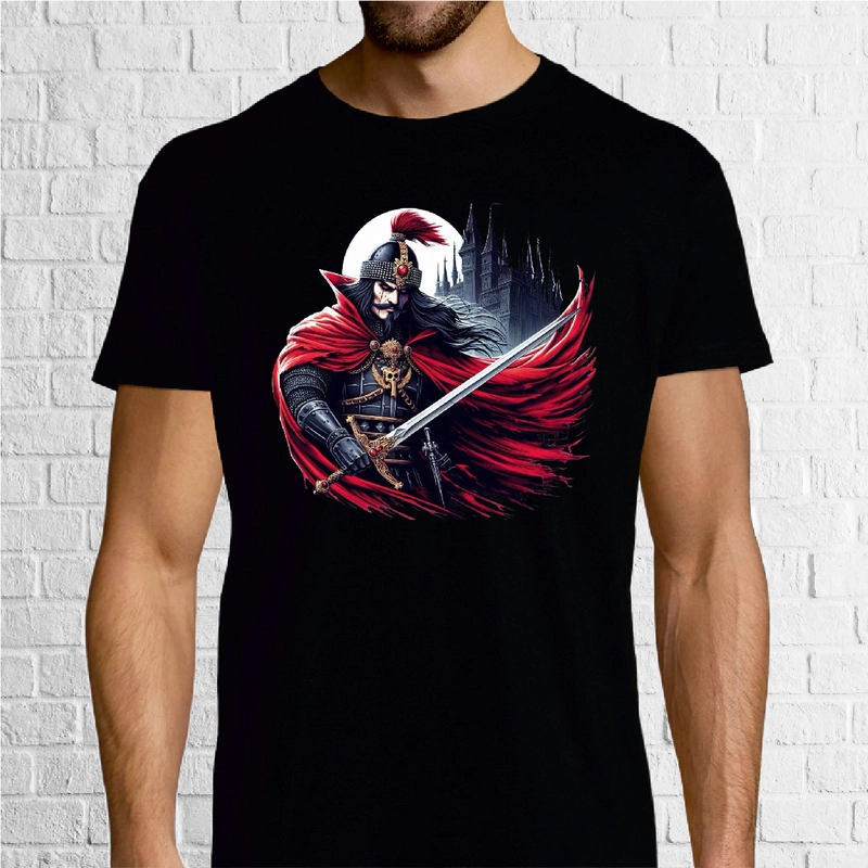 Tricou bărbat - Vlad cu pelerina roșie