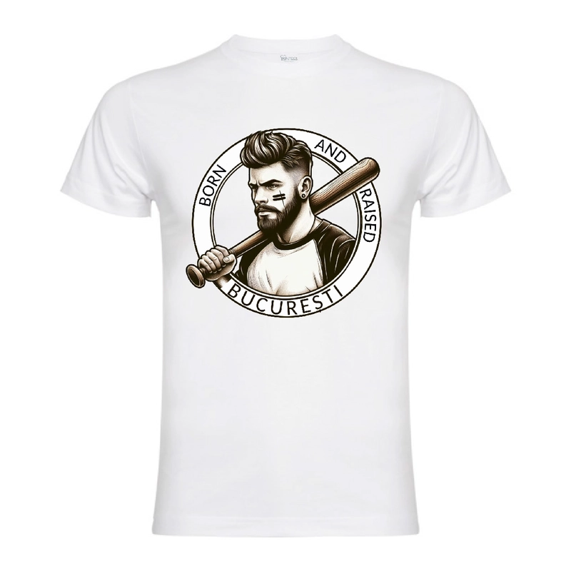 Tricou bărbat - BORN AND RAISED IN BUCURESTI - imagine 2