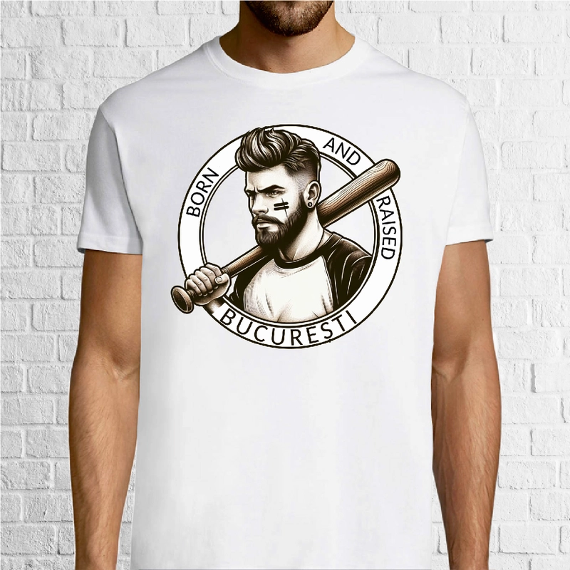 Tricou bărbat - BORN AND RAISED IN BUCURESTI