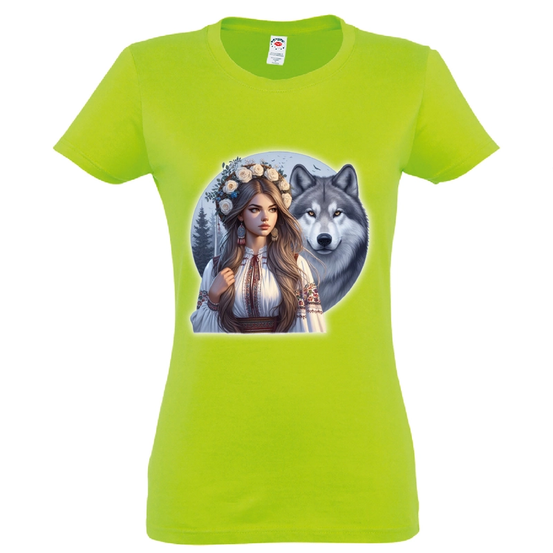 Tricou damă - Româncă și lup - imagine 9