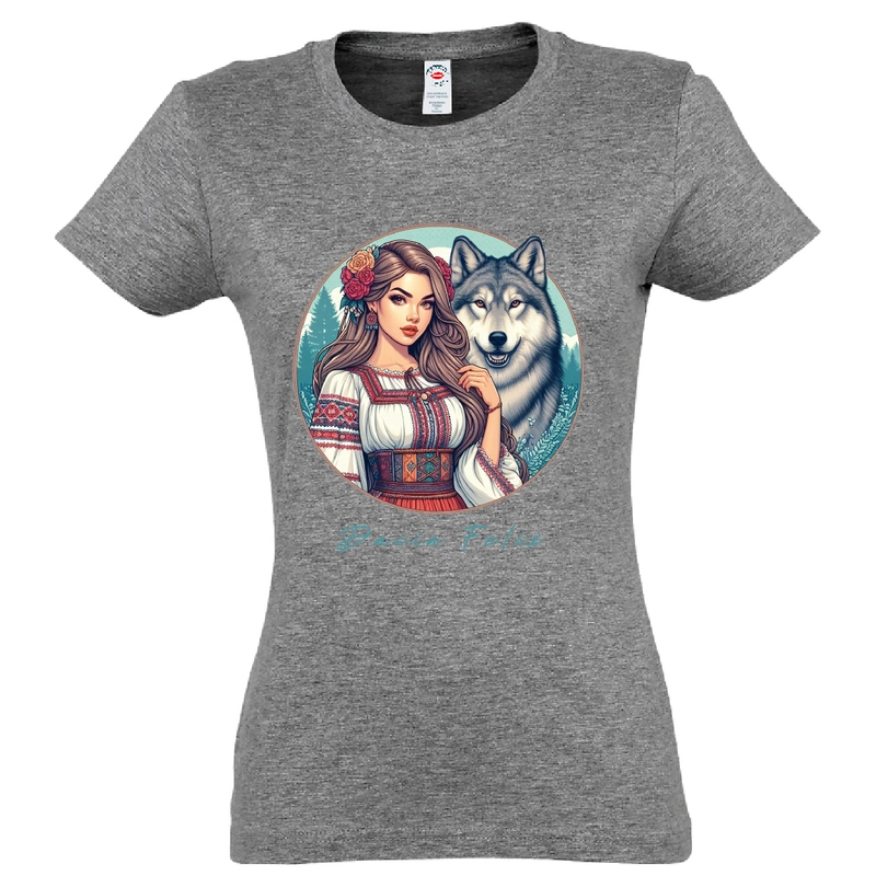 Tricou damă - Dacia Felix - Fata cu lup - imagine 3