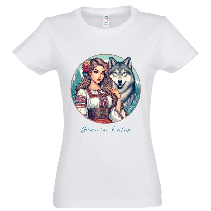 Tricou damă - Dacia Felix - Fata cu lup - imagine 2