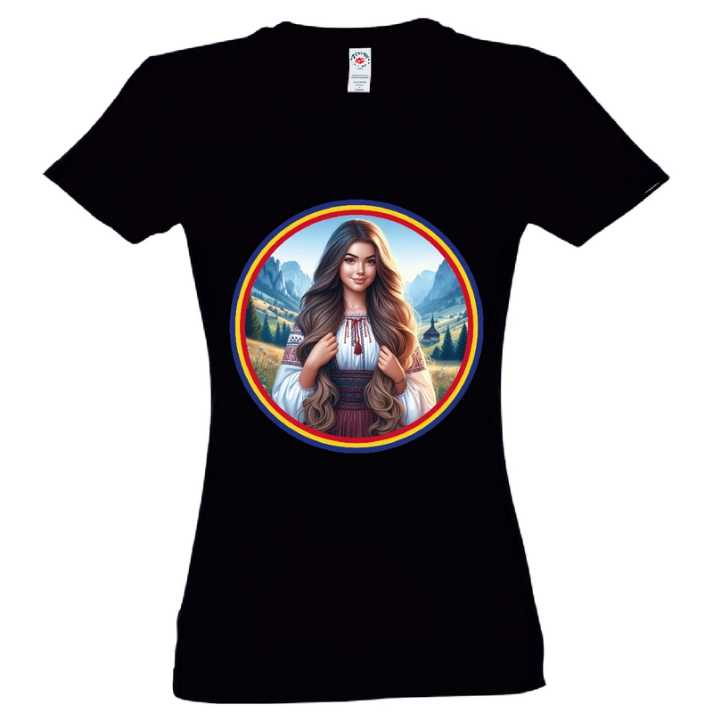 Tricou damă - Româncă de la munte cu tricolor - imagine 6