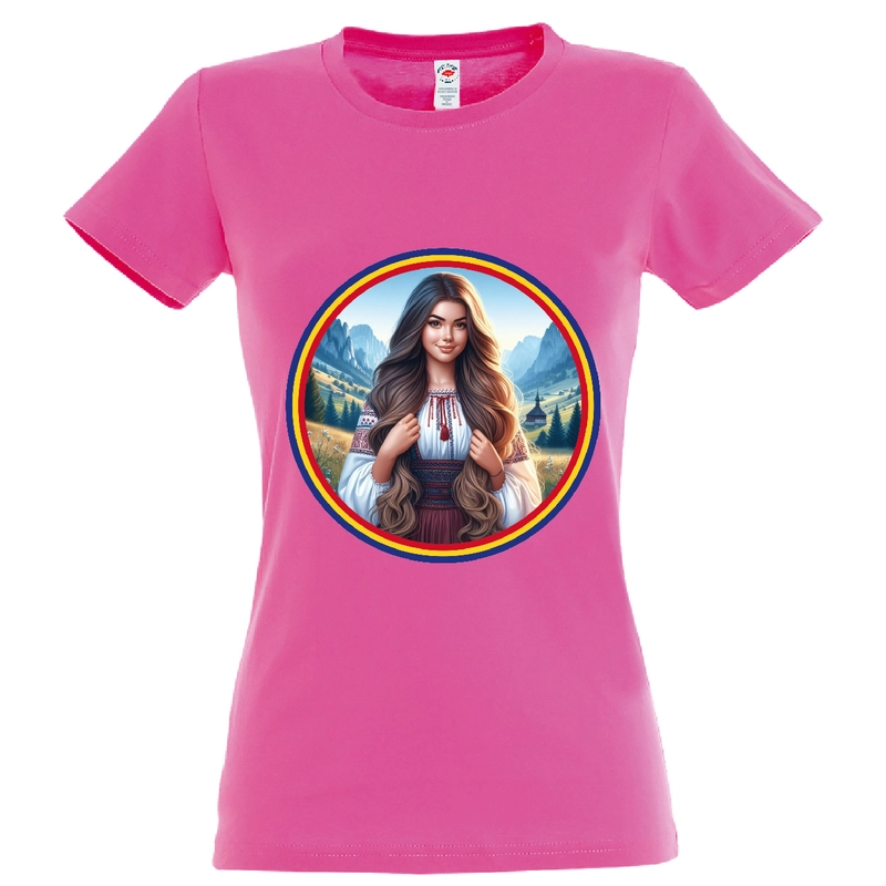 Tricou damă - Româncă de la munte cu tricolor - imagine 8