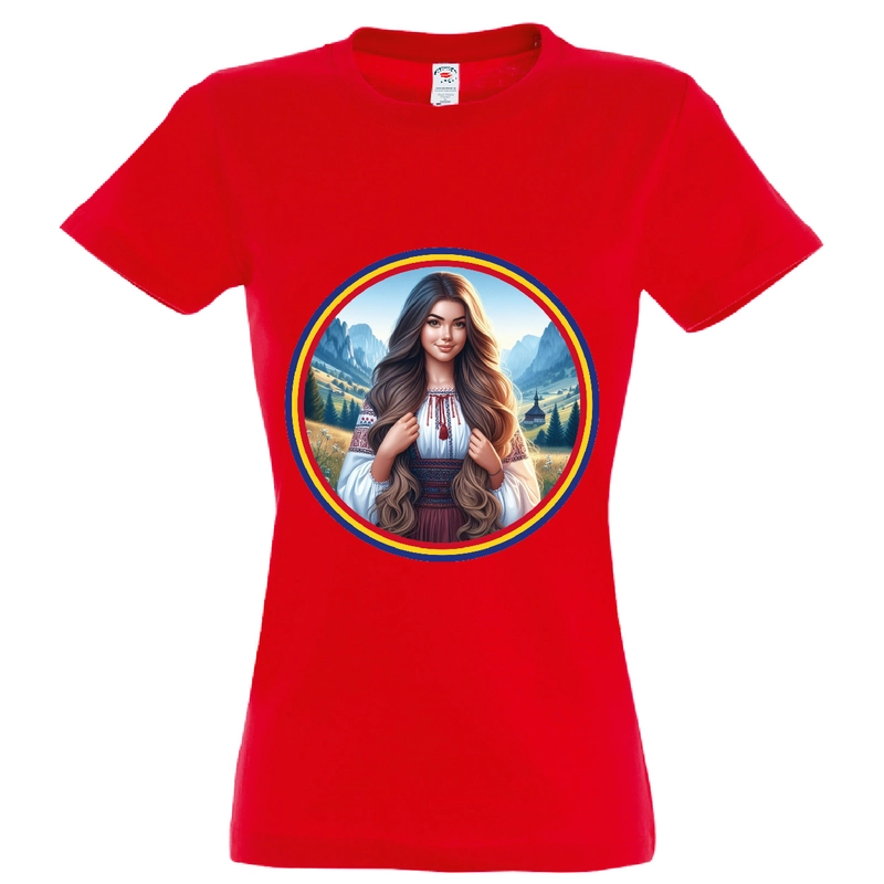 Tricou damă - Româncă de la munte cu tricolor - imagine 7