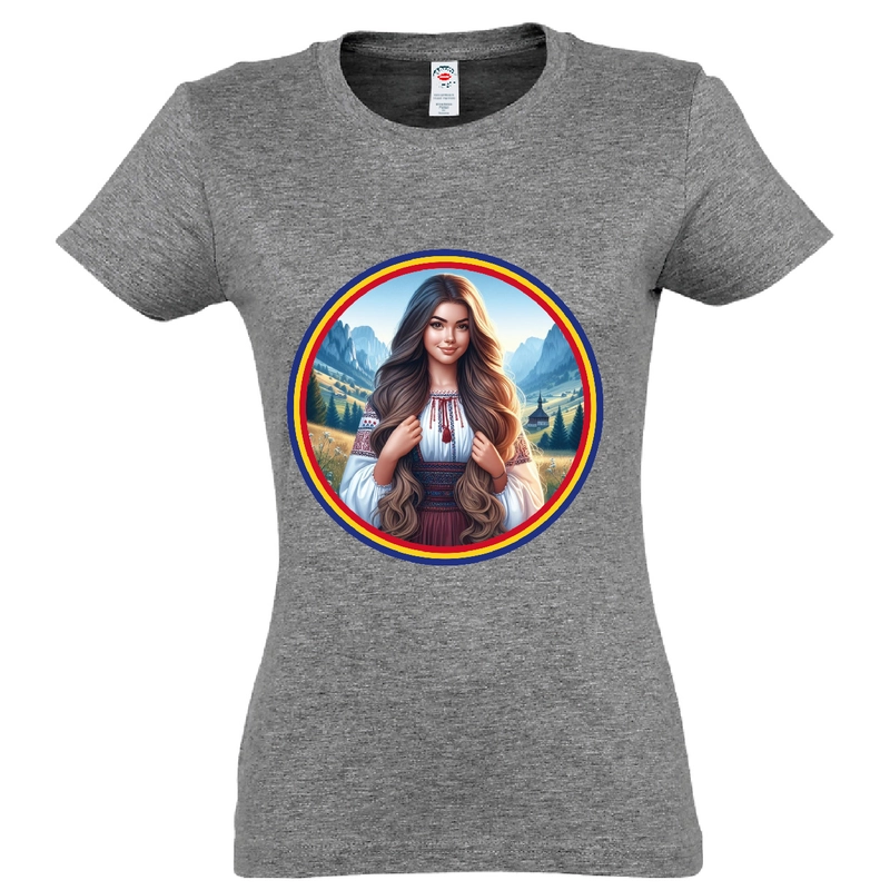 Tricou damă - Româncă de la munte cu tricolor - imagine 5