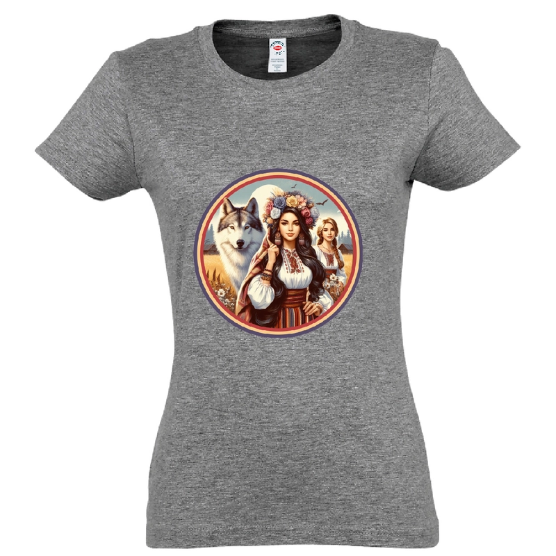 Tricou damă - Românce, lup și tricolor - imagine 5