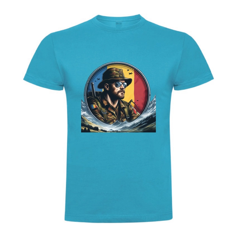 Tricou bărbat - Vânător de munte cu tricolor - imagine 4