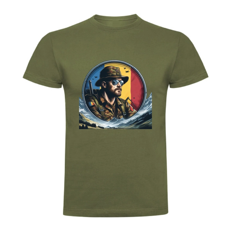 Tricou bărbat - Vânător de munte cu tricolor - imagine 7