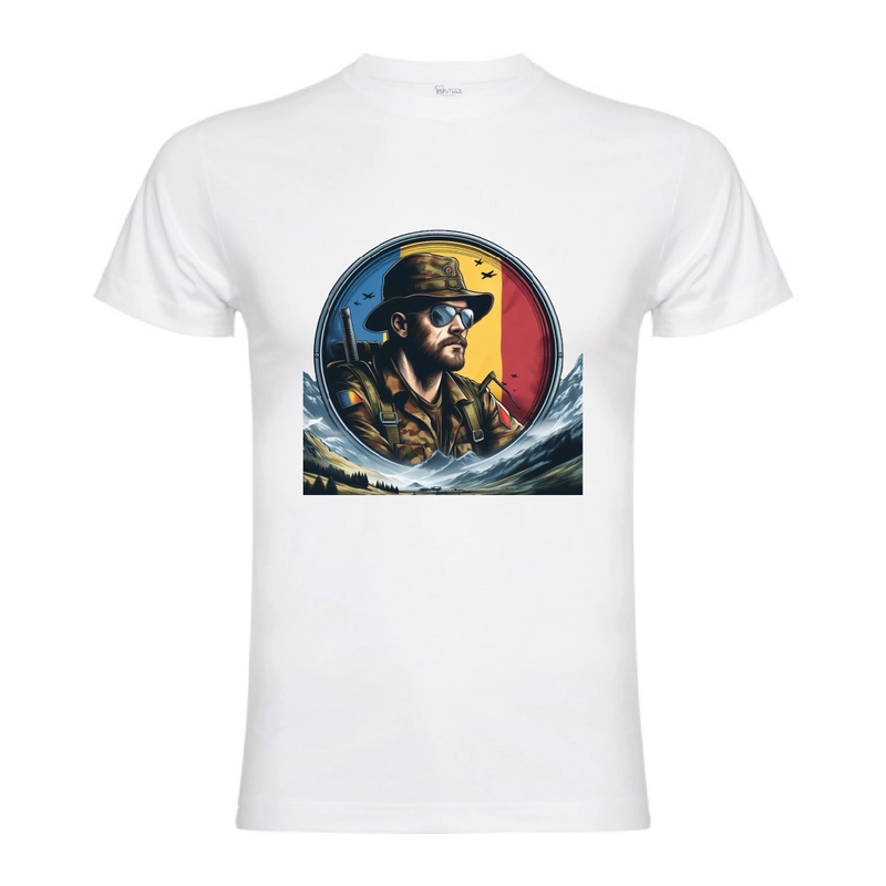 Tricou bărbat - Vânător de munte cu tricolor - imagine 2