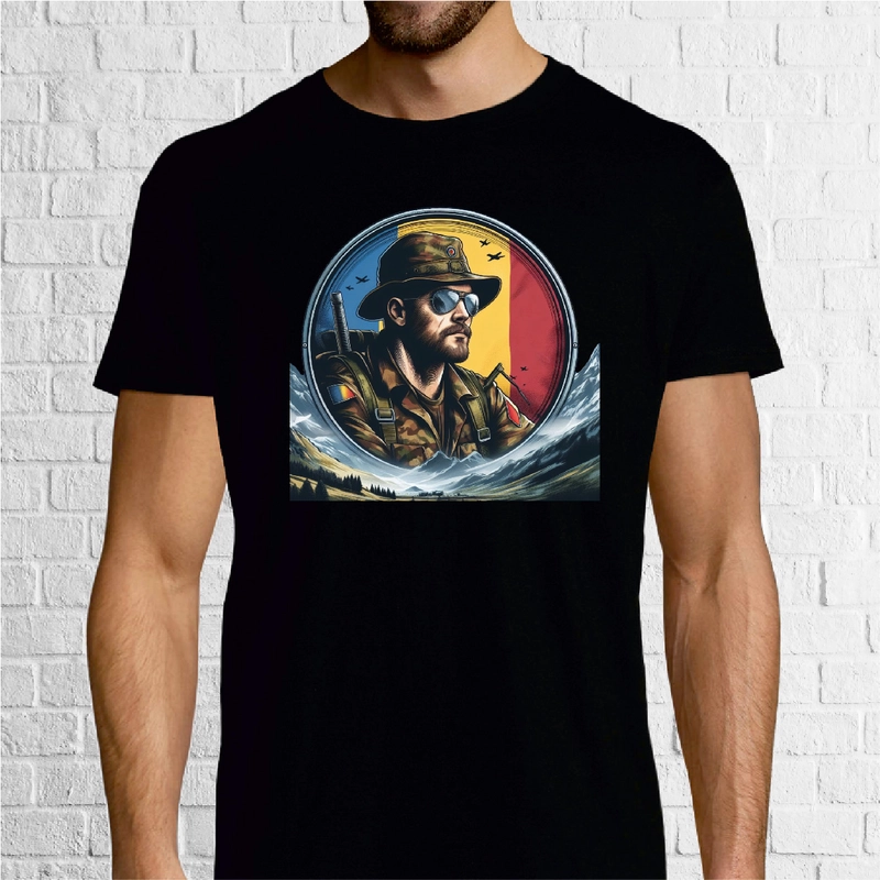 Tricou bărbat - Vânător de munte cu tricolor
