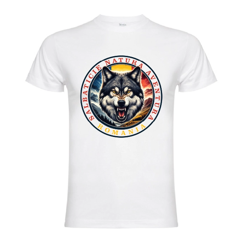 Tricou bărbat - Romana Salbaticie Natura Aventura - Lup - imagine 2