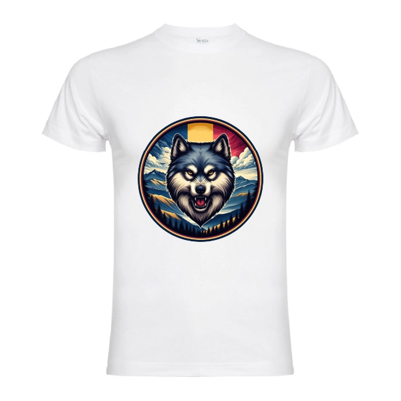 Tricou bărbat - România - Lup cu tricolor - imagine 2