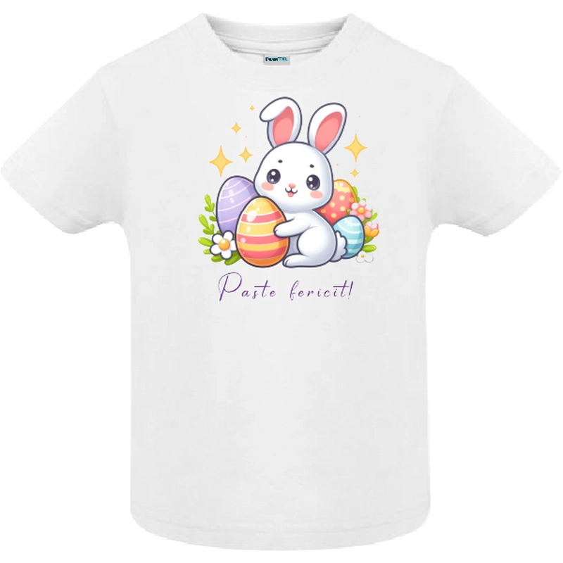 Tricou copil - Iepurilă „Paște Fericit” - imagine 2