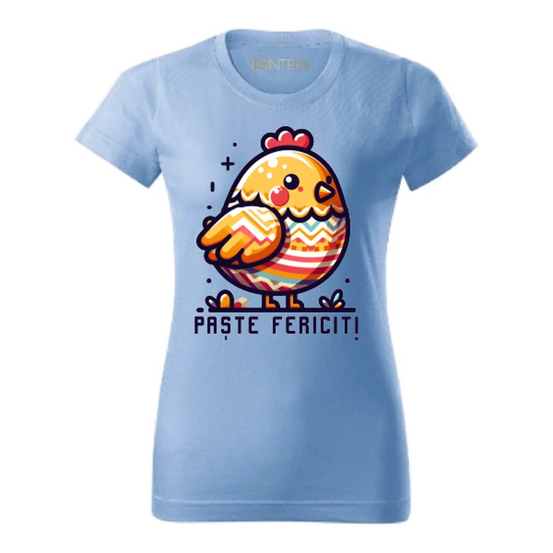 Tricou damă - Găinușă „Paște Fericit” - imagine 4
