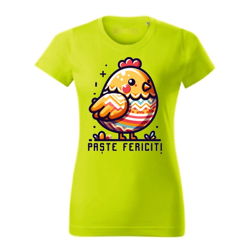 Tricou damă - Găinușă „Paște Fericit” - imagine 5