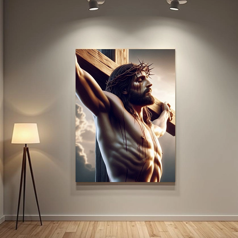 Tablou - Hristos răstignit - Canvas pe șasiu - imagine 3